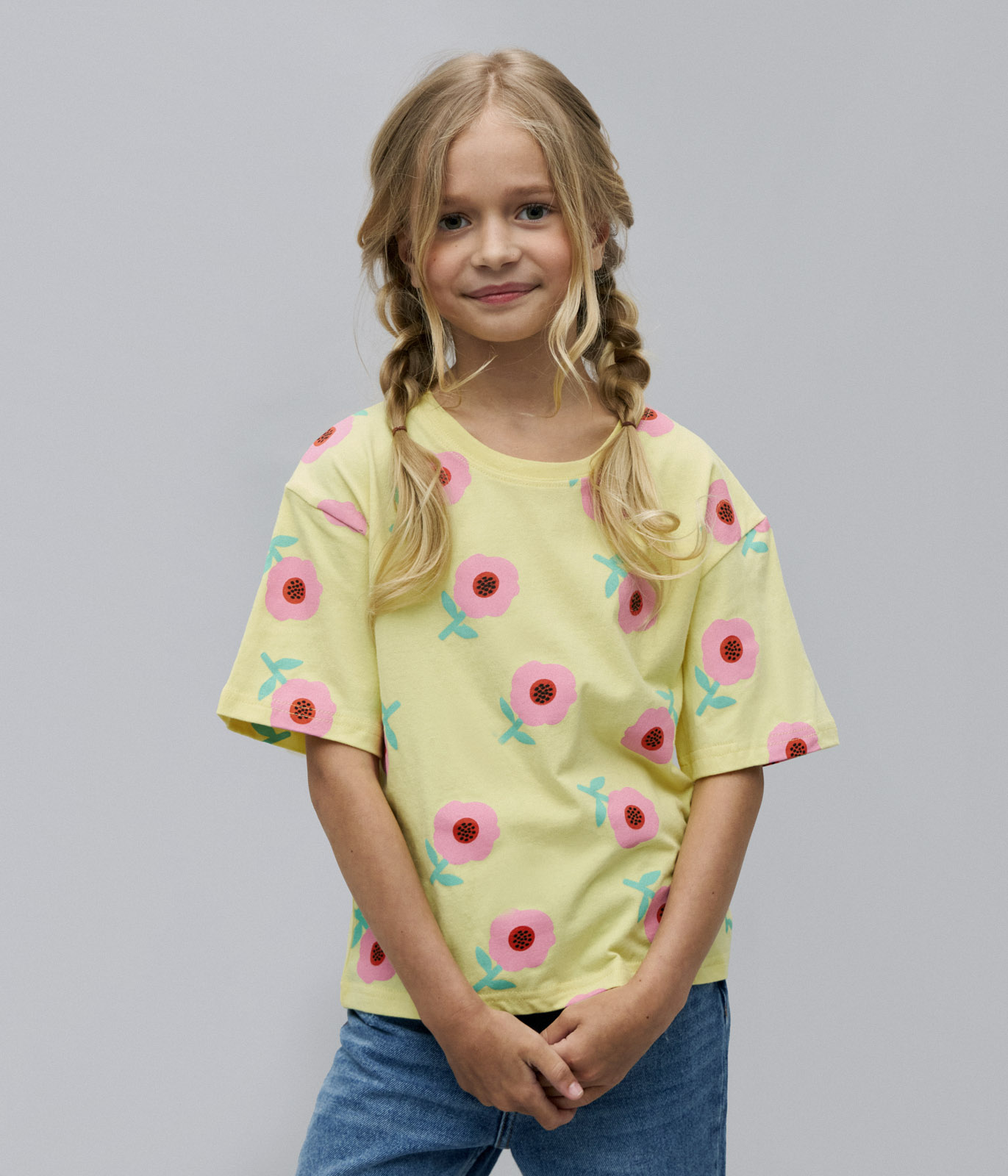 GIRLS AOP flowers tee SS/ Футболка детская к/р/SS24TKG036