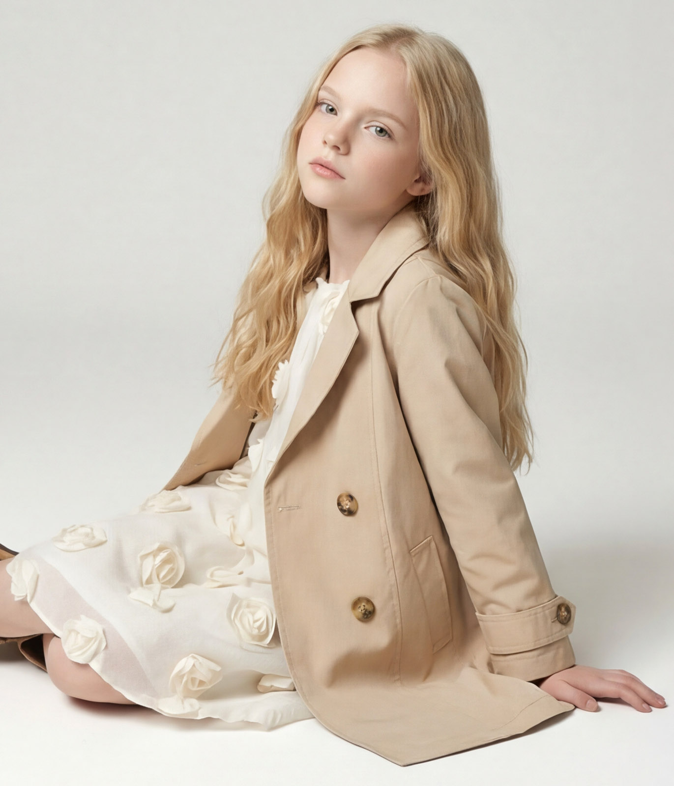GIRLS Trench coat/Пальто детское/SS24TKG015
