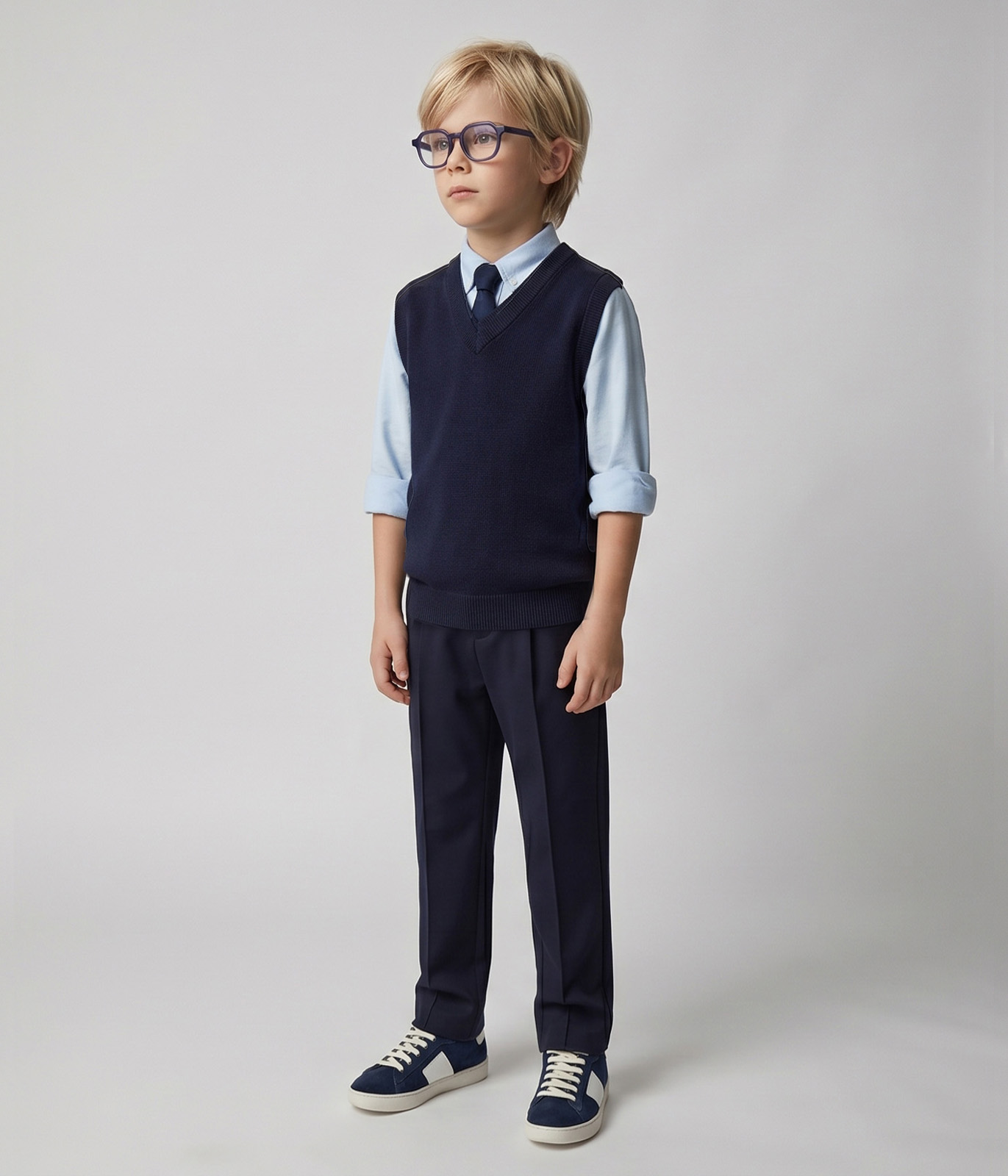 BOYS V-neck vest knitted/ Жилет детский/AW24TKB002