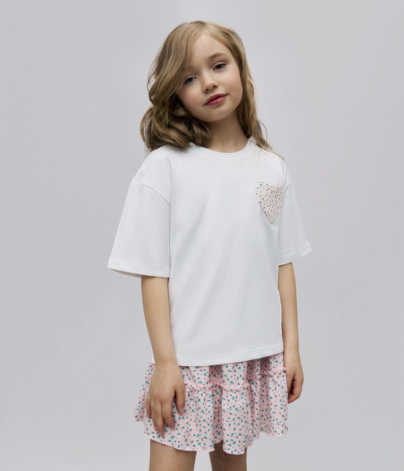 GIRLS Heart pocket tee SS/ Футболка детская к.р./SS24TKG035