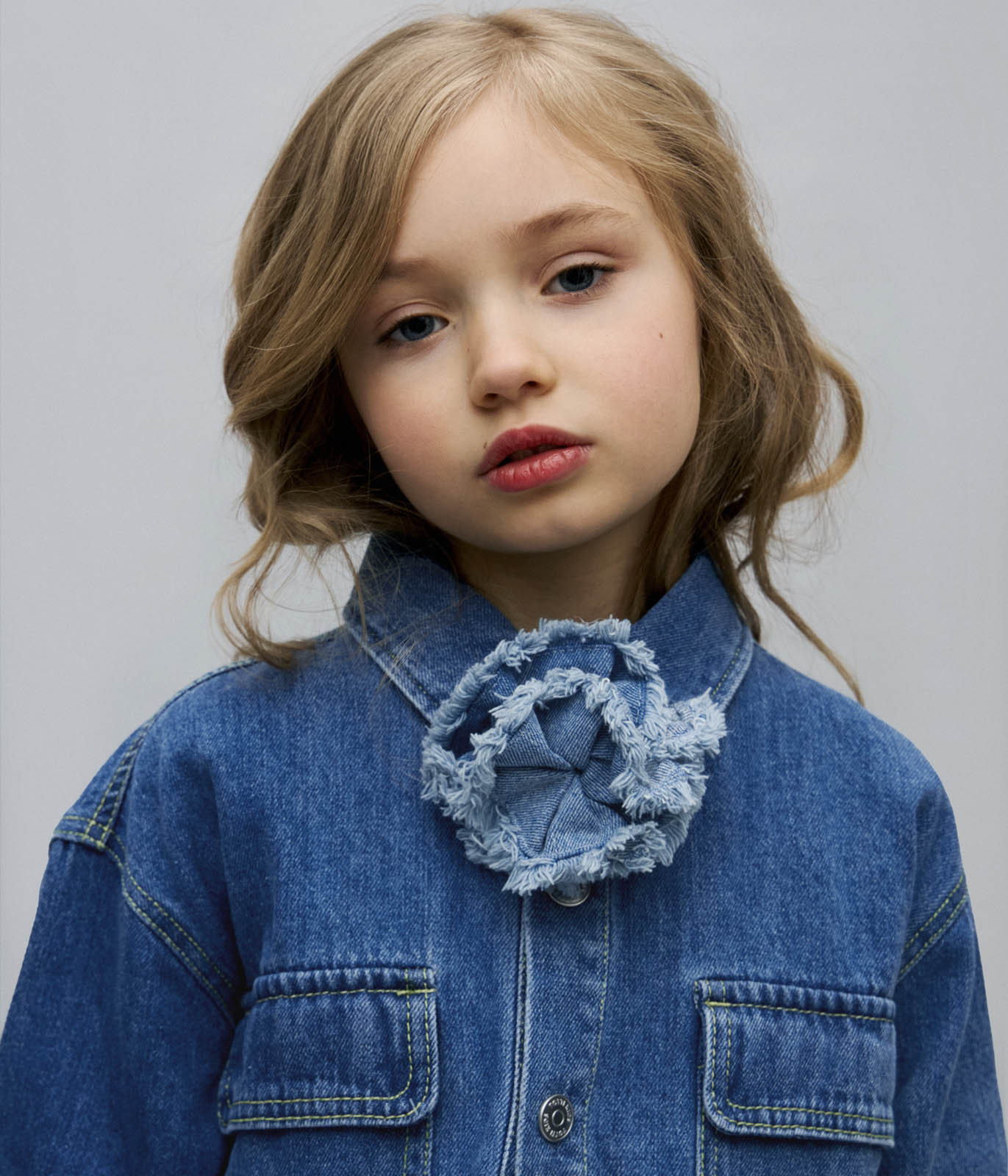 GIRLS Denim flower/Цветок-брошь/SS24TKG086