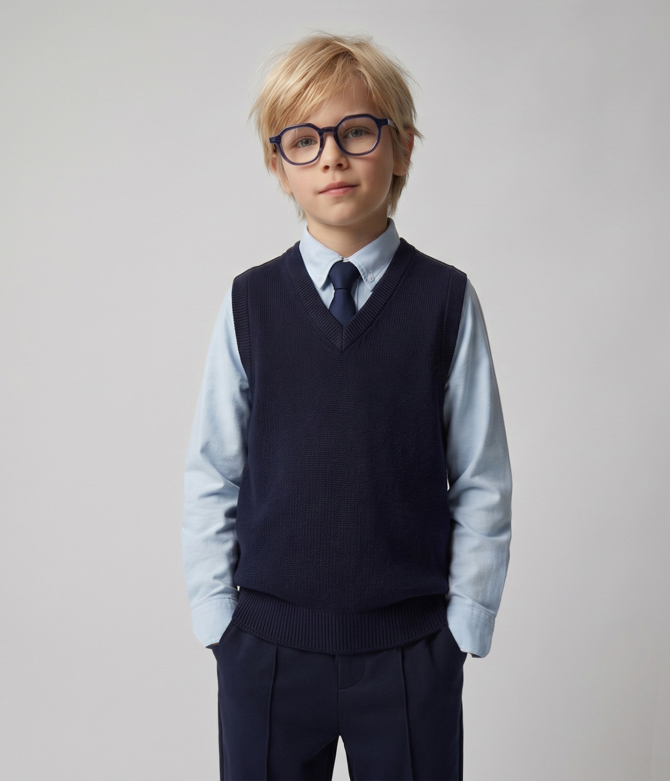 BOYS V-neck vest knitted/ Жилет детский/AW24TKB002