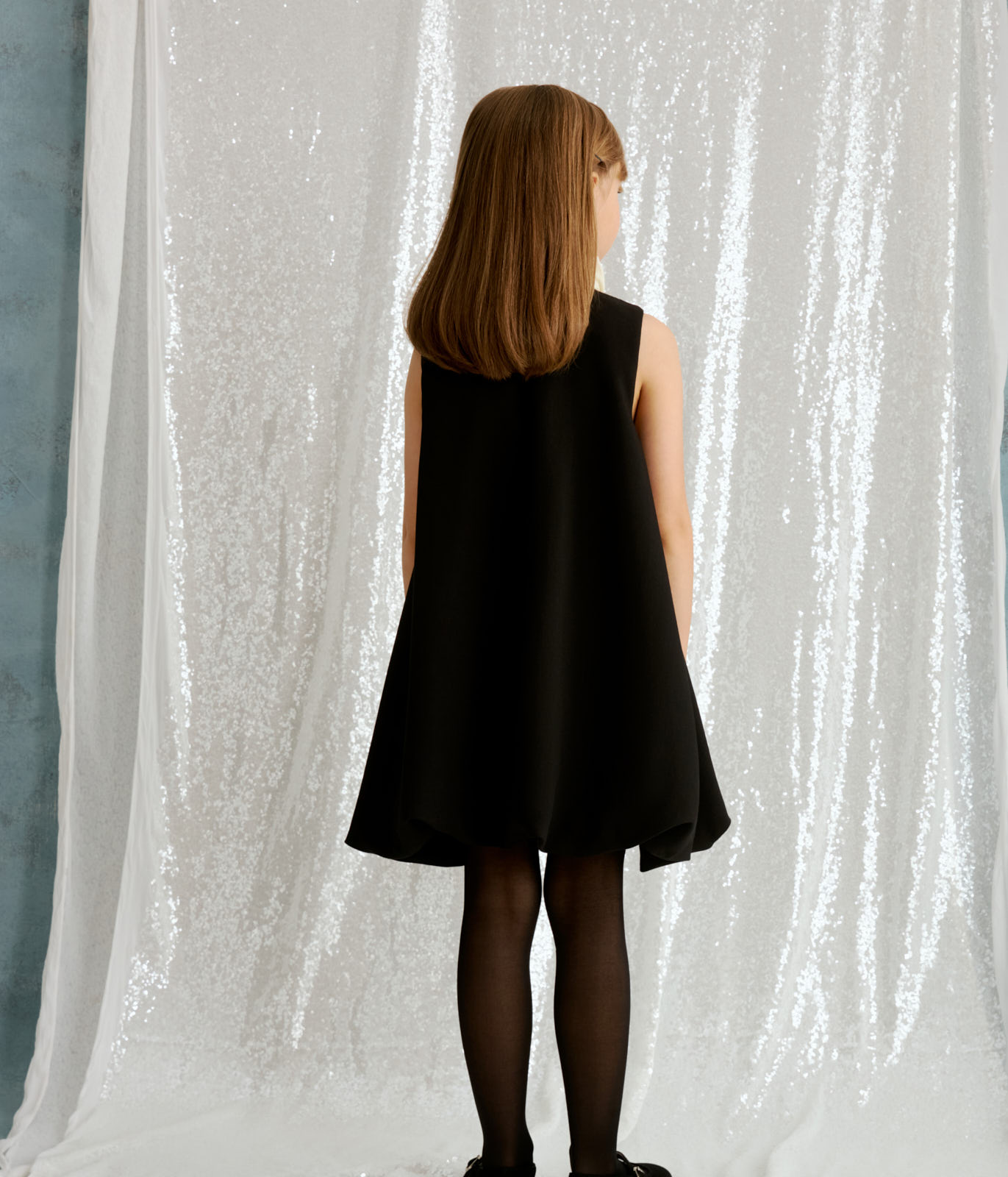 GIRLS Black Flowers dress/Платье черное для девочек/AW24TKG059