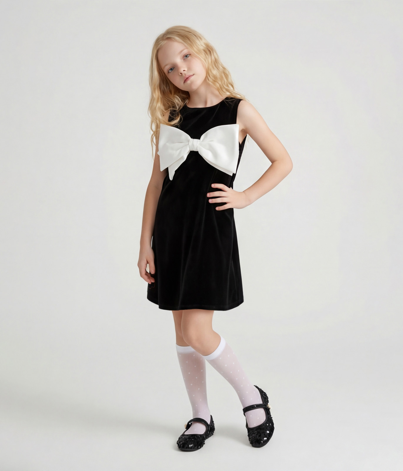 GIRLS bow dress/ Платье детское/AW23TKG055