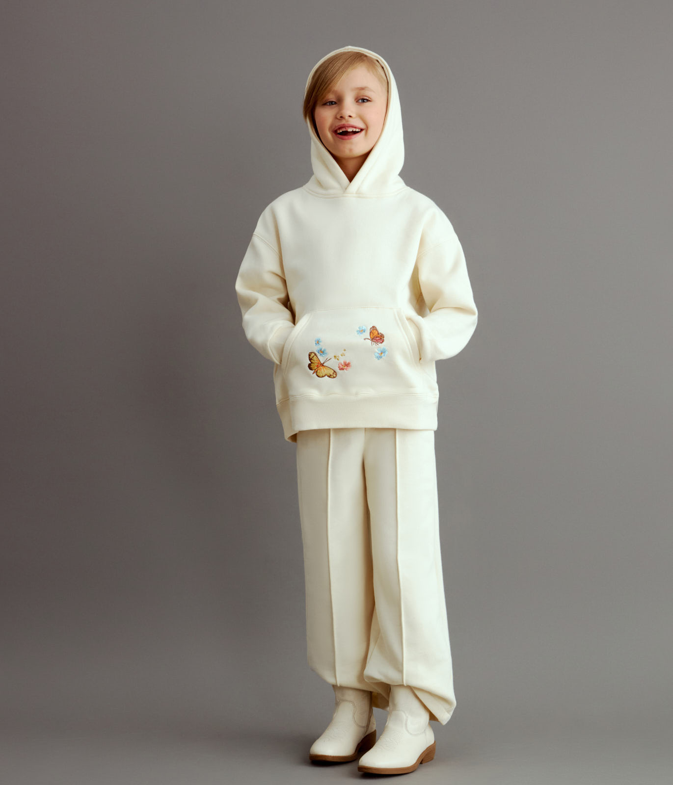 GIRLS Wide legs trousers sweat/ Брюки детские/SS24TKG032