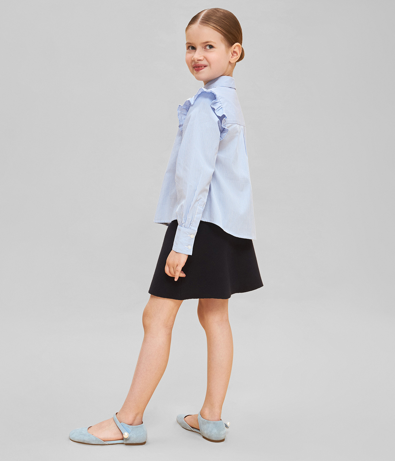 GIRLS School striped shirt/ Рубашка детская AW24TKG012