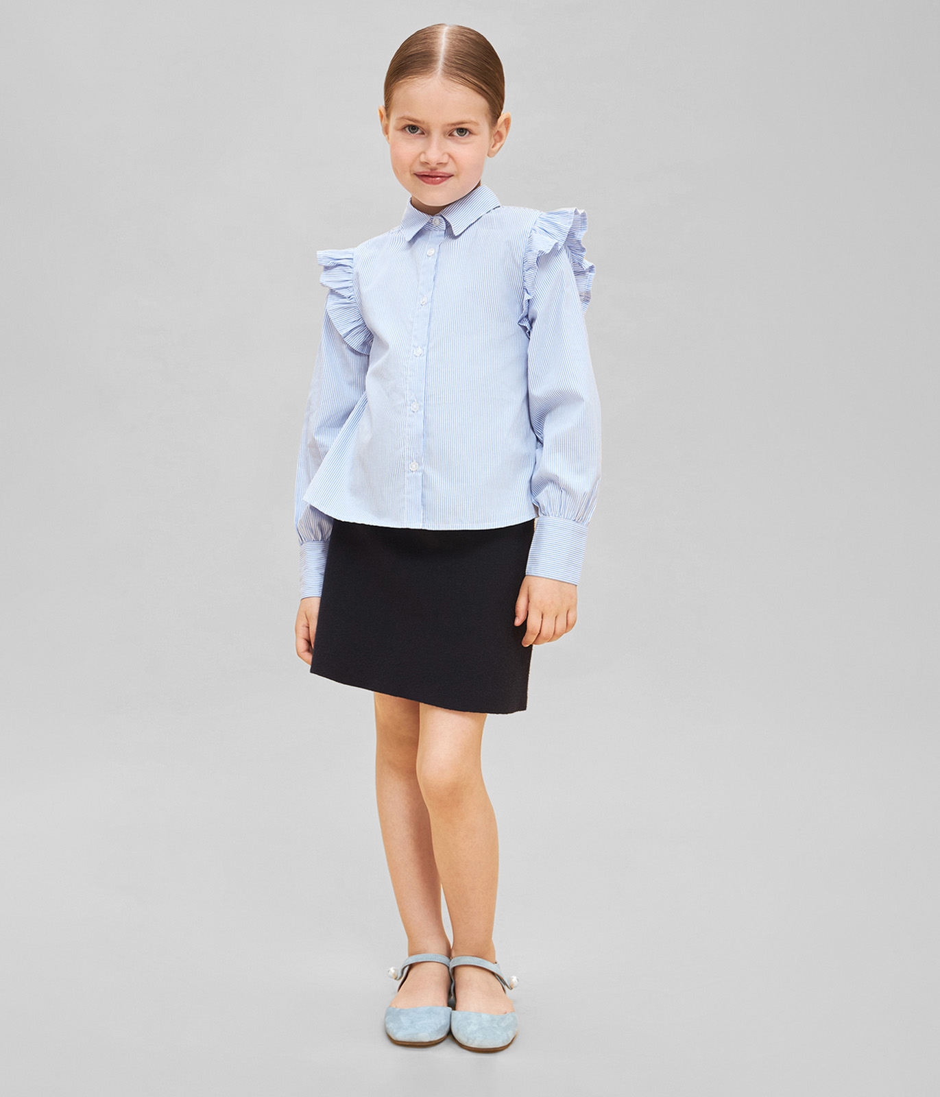 GIRLS School striped shirt/ Рубашка детская AW24TKG012