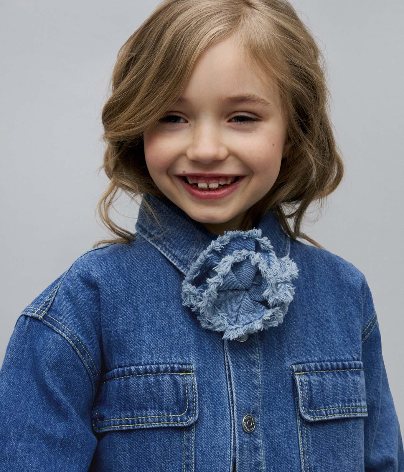 GIRLS Denim flower/Цветок-брошь/SS24TKG086