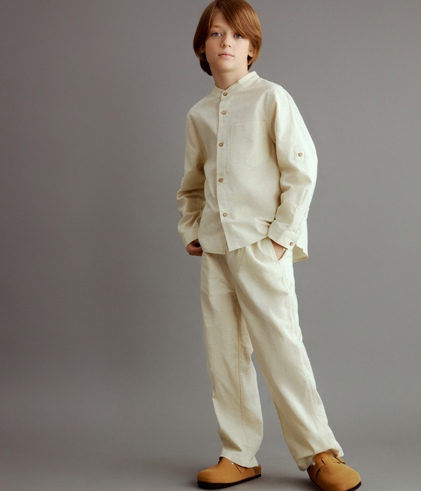 BOYS linen trousers/ Брюки детские/SS24TKB011
