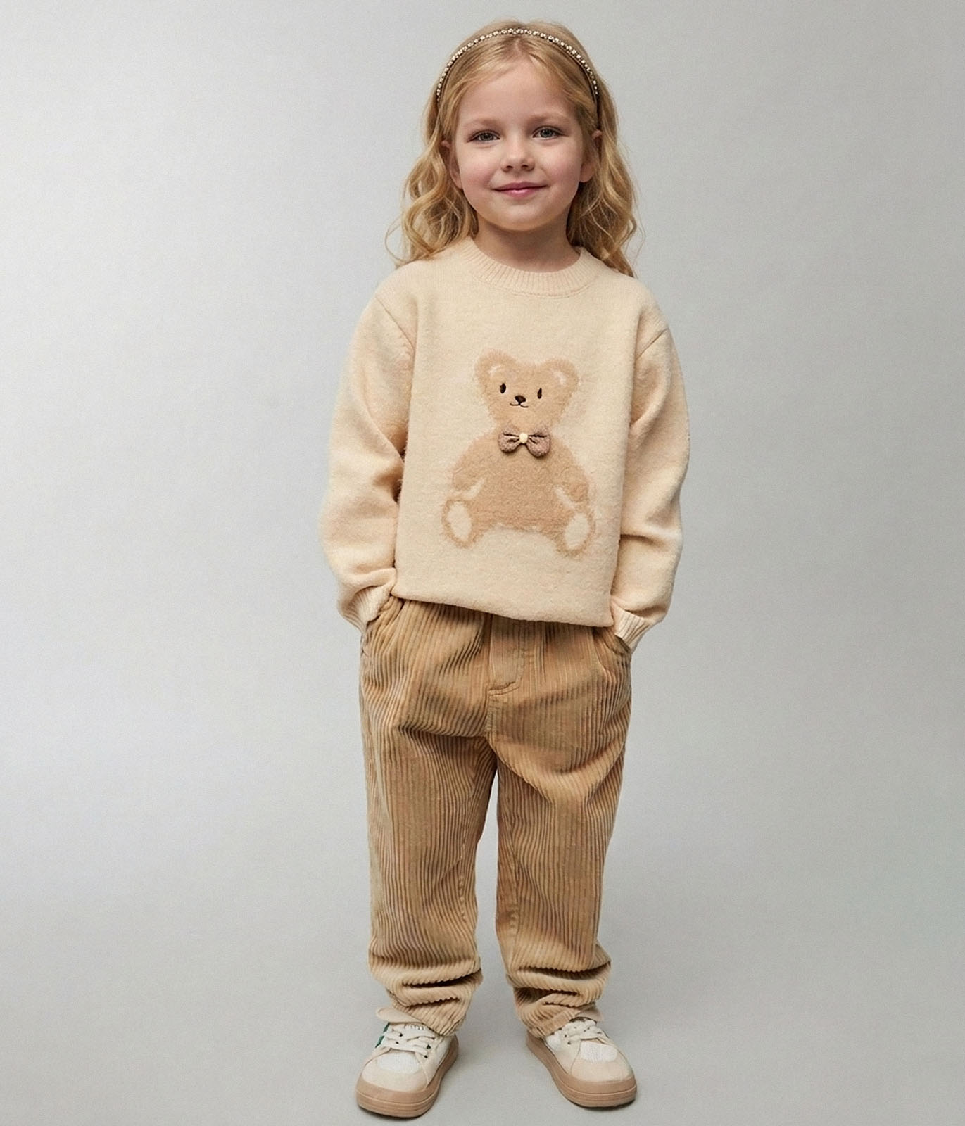 GIRLS Bear jumper knitted/Джемпер детский/AW24TKG015