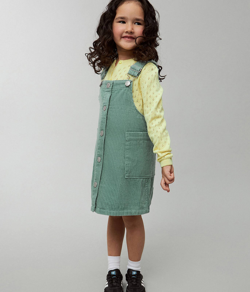GIRLS pinny dress/ Сарафан детский/AW23TKG034 изумруд