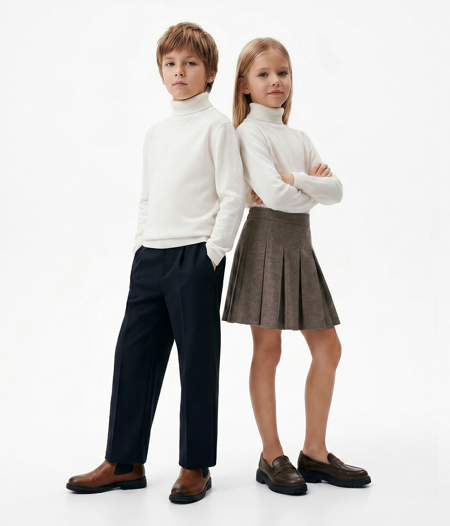 GIRLS roll neck knitted/Водолазка детская/AW24TKU046 белый