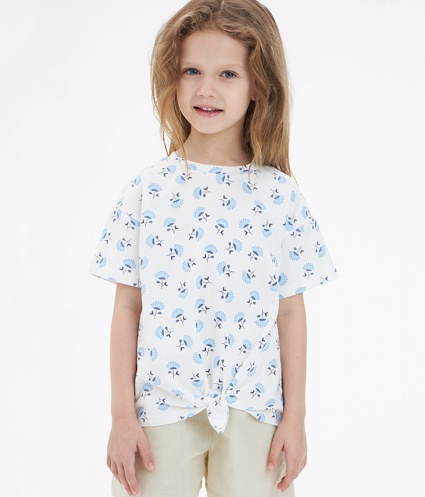 GIRLS knot tee SS/ Футболка детская к/р/SS24TKG080 белый