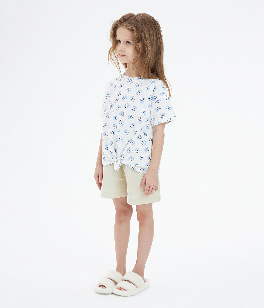 GIRLS knot tee SS/ Футболка детская к/р/SS24TKG080 белый