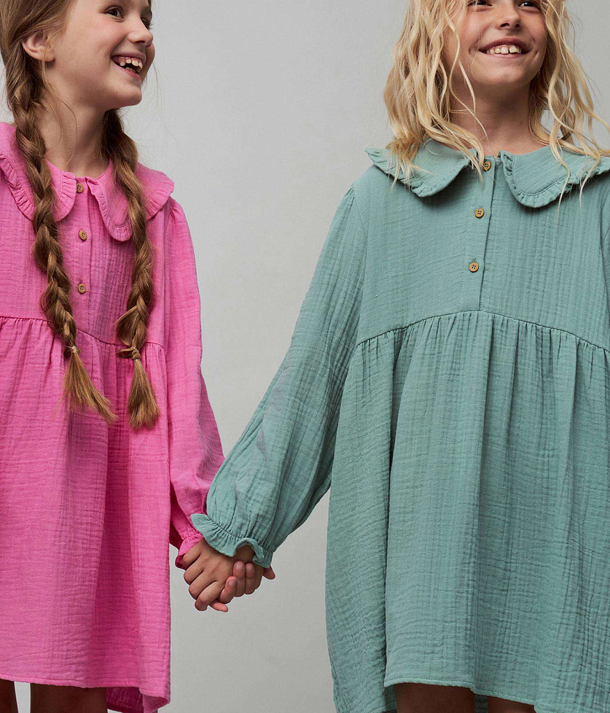 GIRLS dress/ Платье детское/AW23TKG030 изумруд