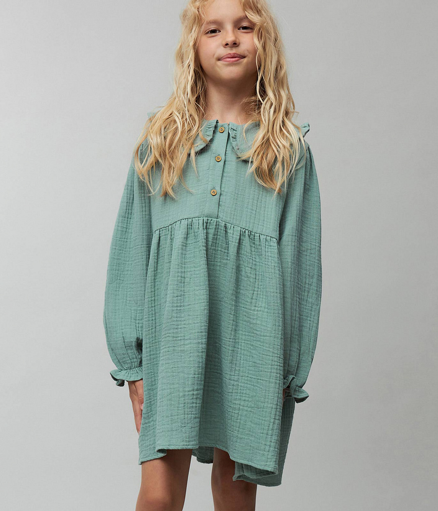 GIRLS dress/ Платье детское/AW23TKG030 изумруд