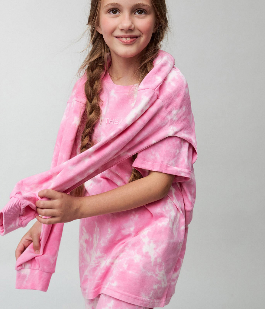 GIRLS Tie dye tee SS/ Футболка детская к/р/SS24TKG056 розовый