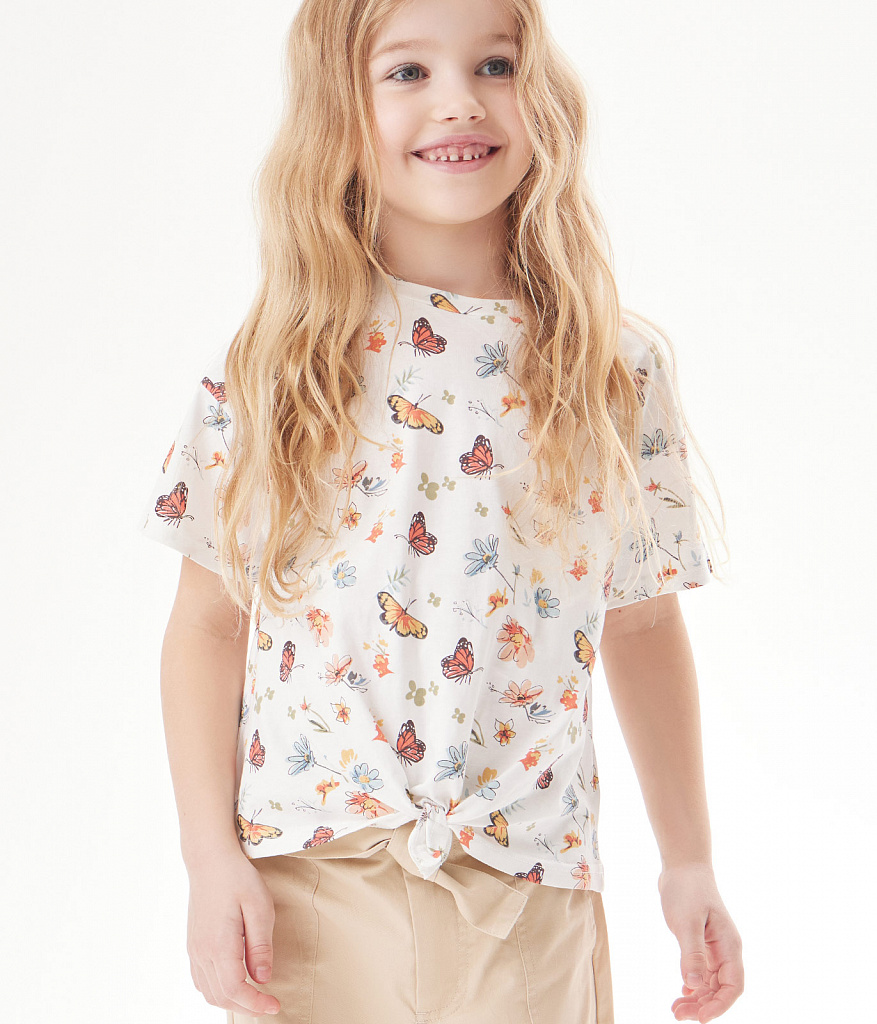 GIRLS knot tee SS/ Футболка детская к/р/SS24TKG072 белый