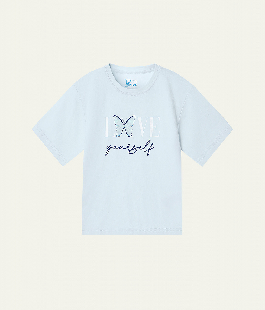 GIRLS Butterfly tee SS/ Футболка детская к/р/SS24TKG079 голубой