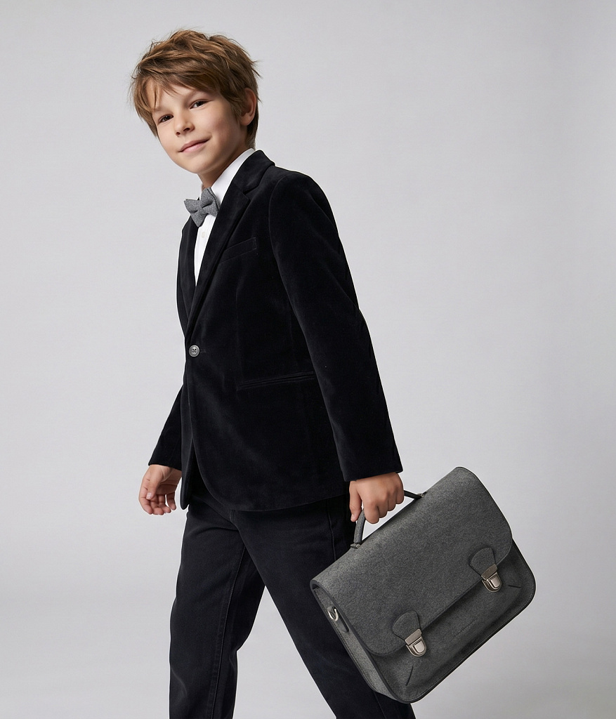BOYS Velour Blazer/Велюровый пиджак для мальчиков/AW24TKU011 черный