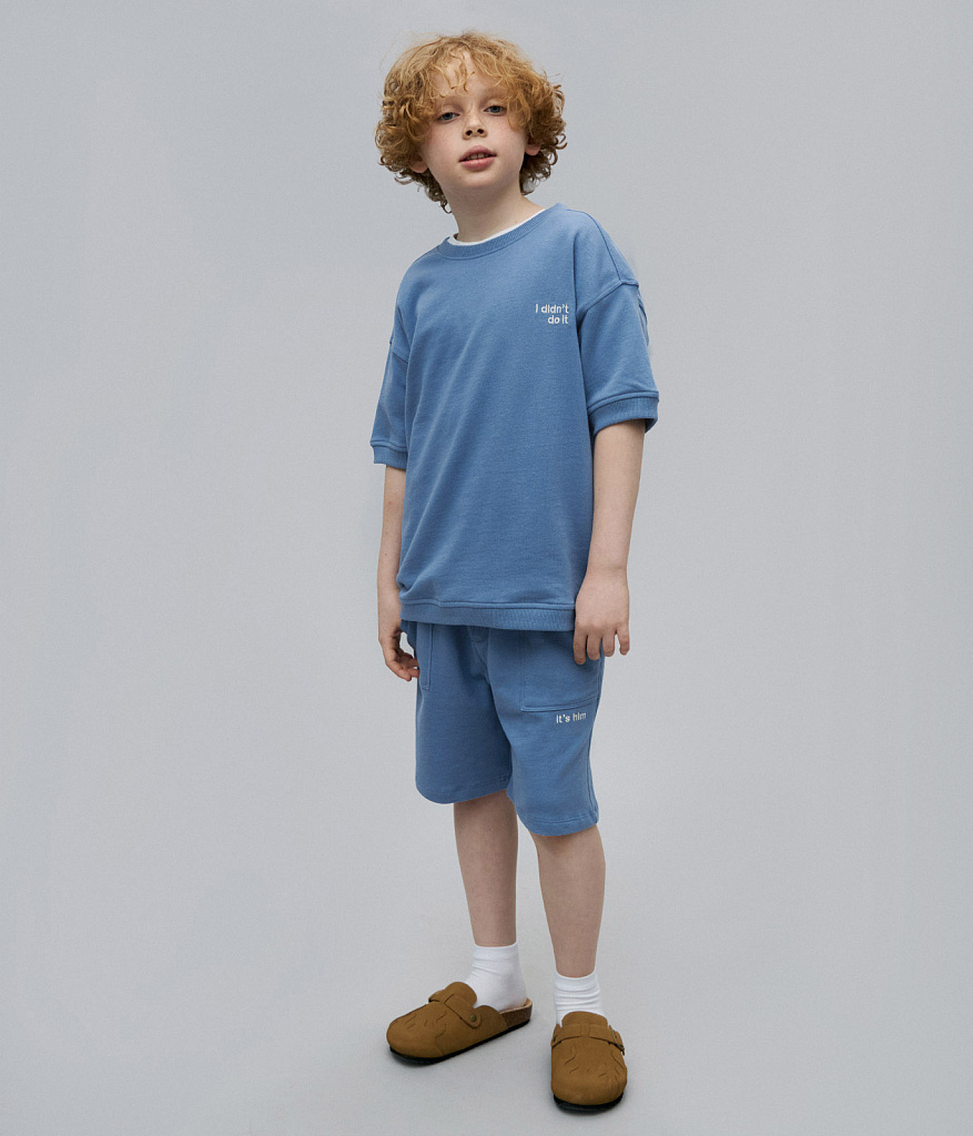 BOYS Set Shorts and Tee SS/ К-т джемпер и шорты  детский /SS24TKB041 синий