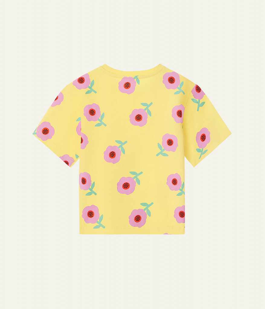 GIRLS AOP flowers tee SS/ Футболка детская к/р/SS24TKG036 желтый
