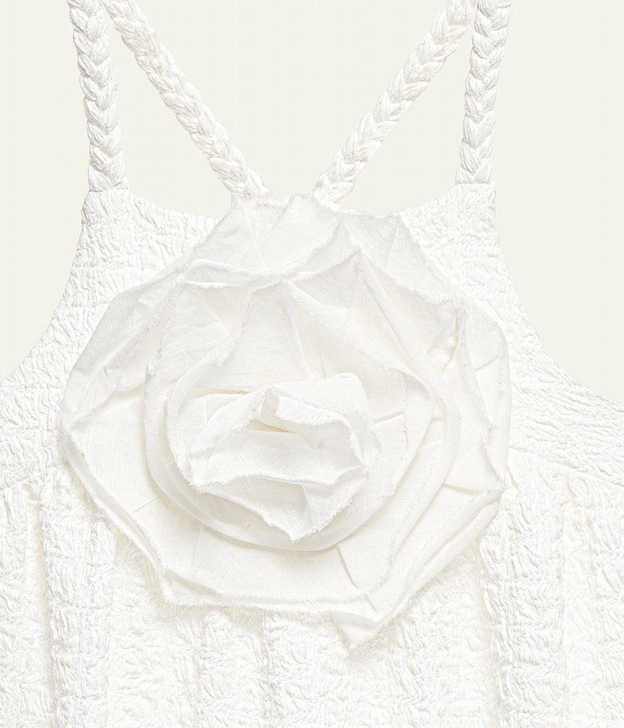 GIRLS bow dress SS/Платье детское/SS24TKG085 белый