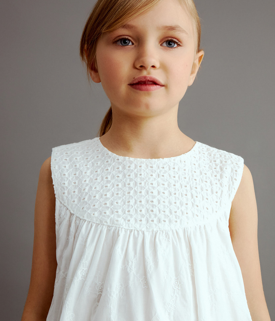 GIRLS Dress/ Платье детское/SS24TKG002 белый