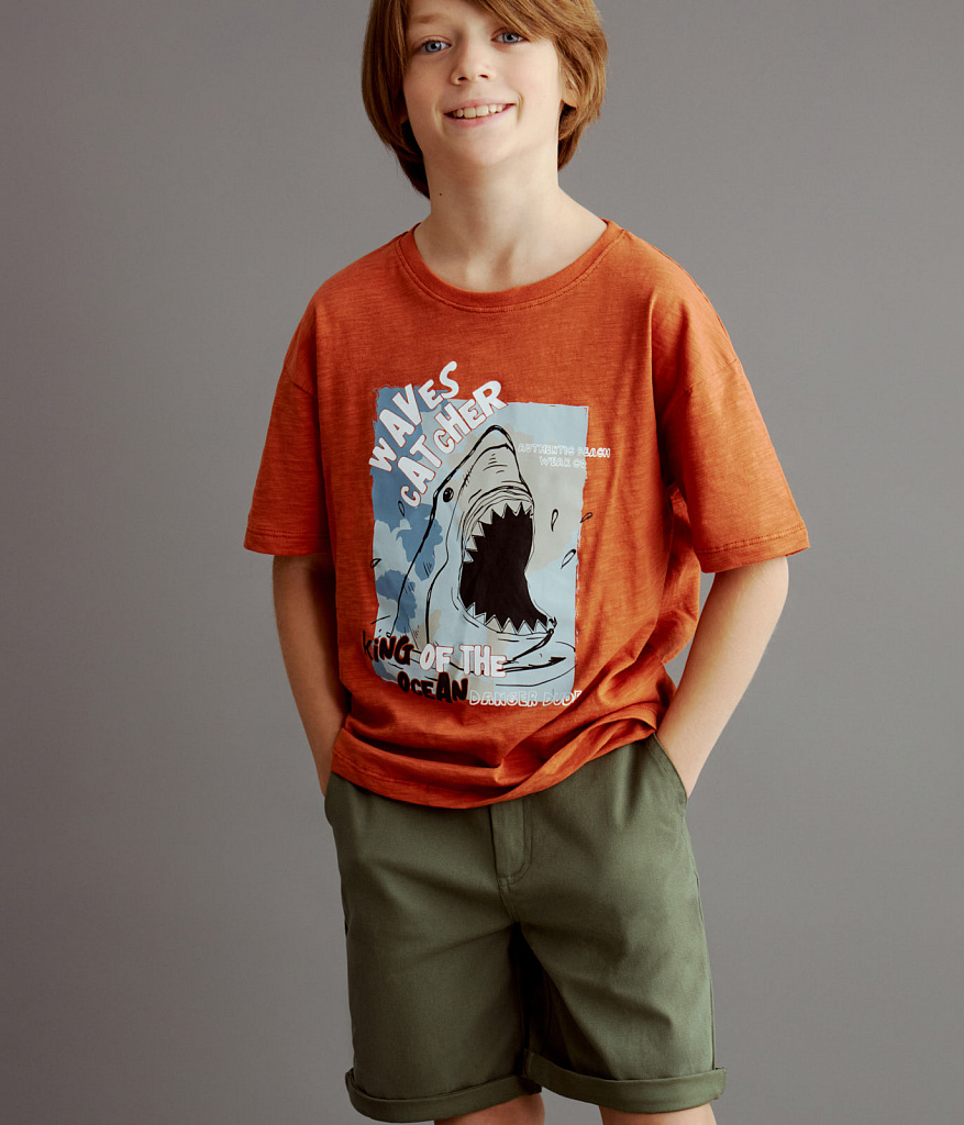 BOYS tee SS/Футболка детская к/р/SS24TKB058 терракотовый