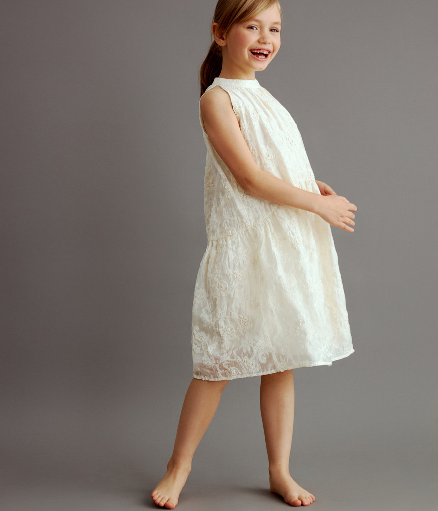 GIRLS Dress/ Платье детское/SS24TKG001 молочный