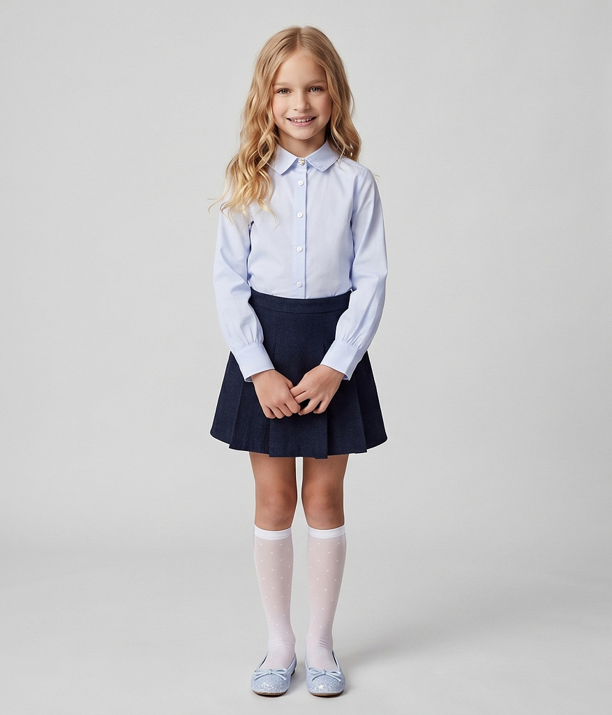 GIRLS Blouse/Блузка детская/AW25TKG005 голубой