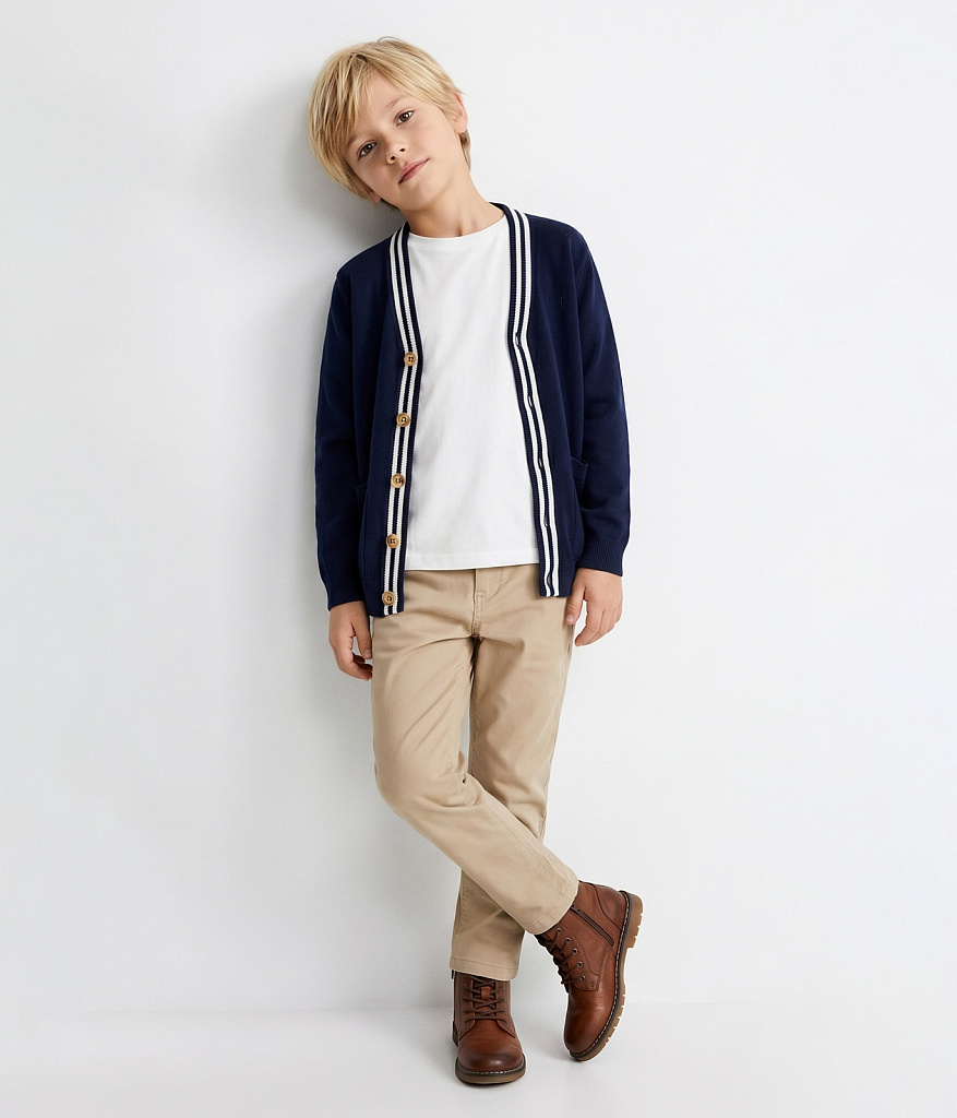 BOYS Cardi knitted/Кардиган детский/AW23TKB033 синий