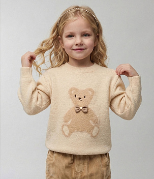 GIRLS Bear jumper knitted/Джемпер детский/AW24TKG015