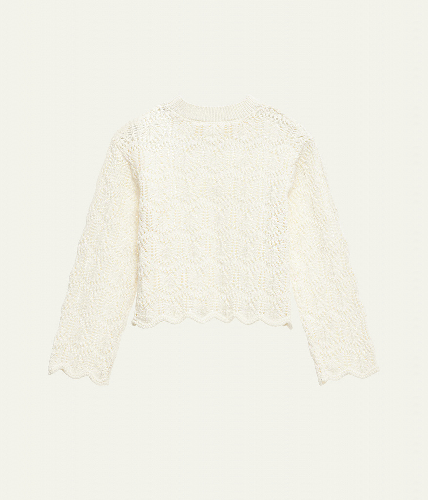 GIRLS jumper knitted/Джемпер детский/SS24TKG030 молочный