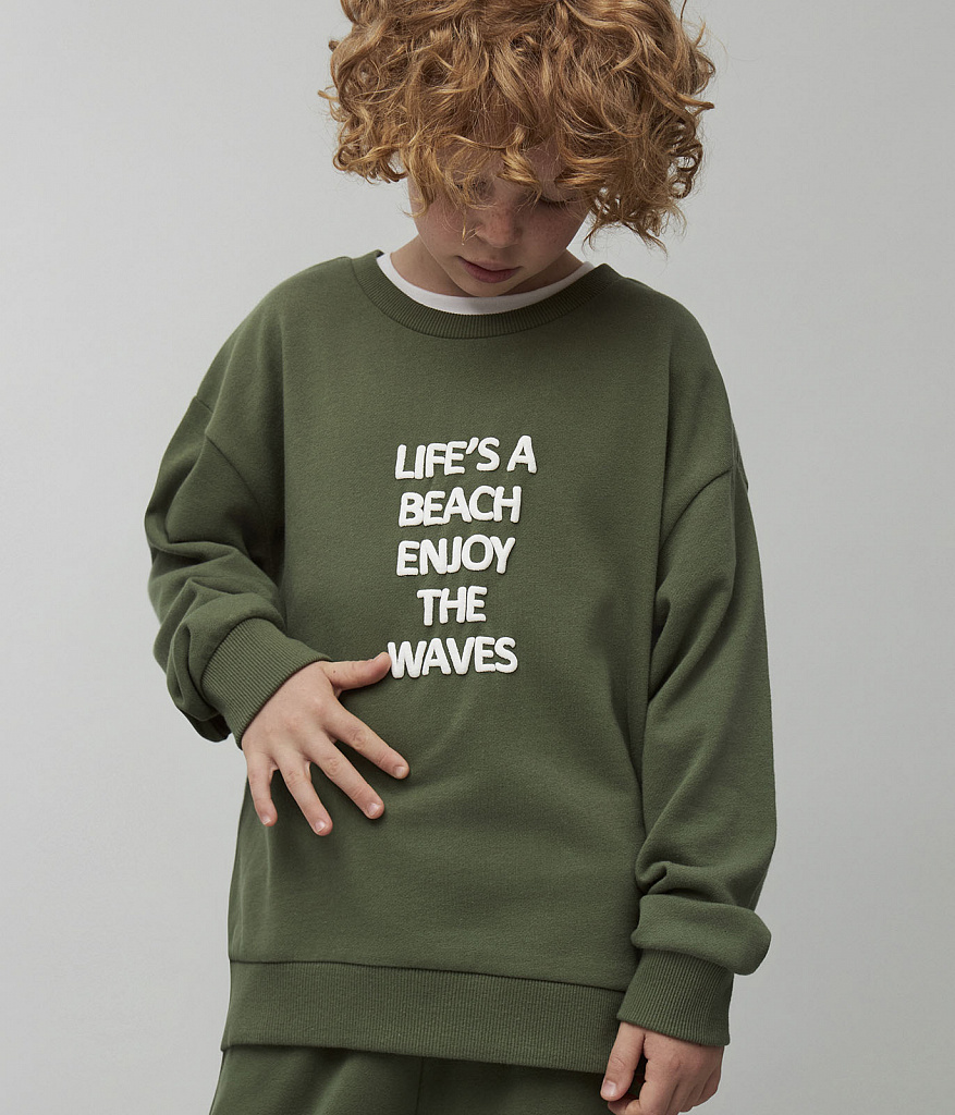 BOYS Jumper sweat/ Джемпер детский/SS24TKB021 оливковый