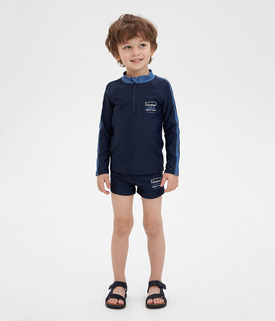 BOYS Swim tee LS/ Футболка для плавания детская/SS24TKB046 синий