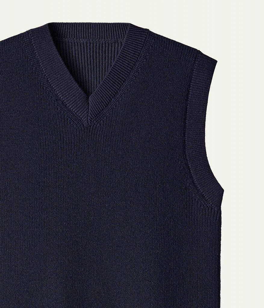BOYS V-neck vest knitted/ Жилет детский/AW24TKB002 синий