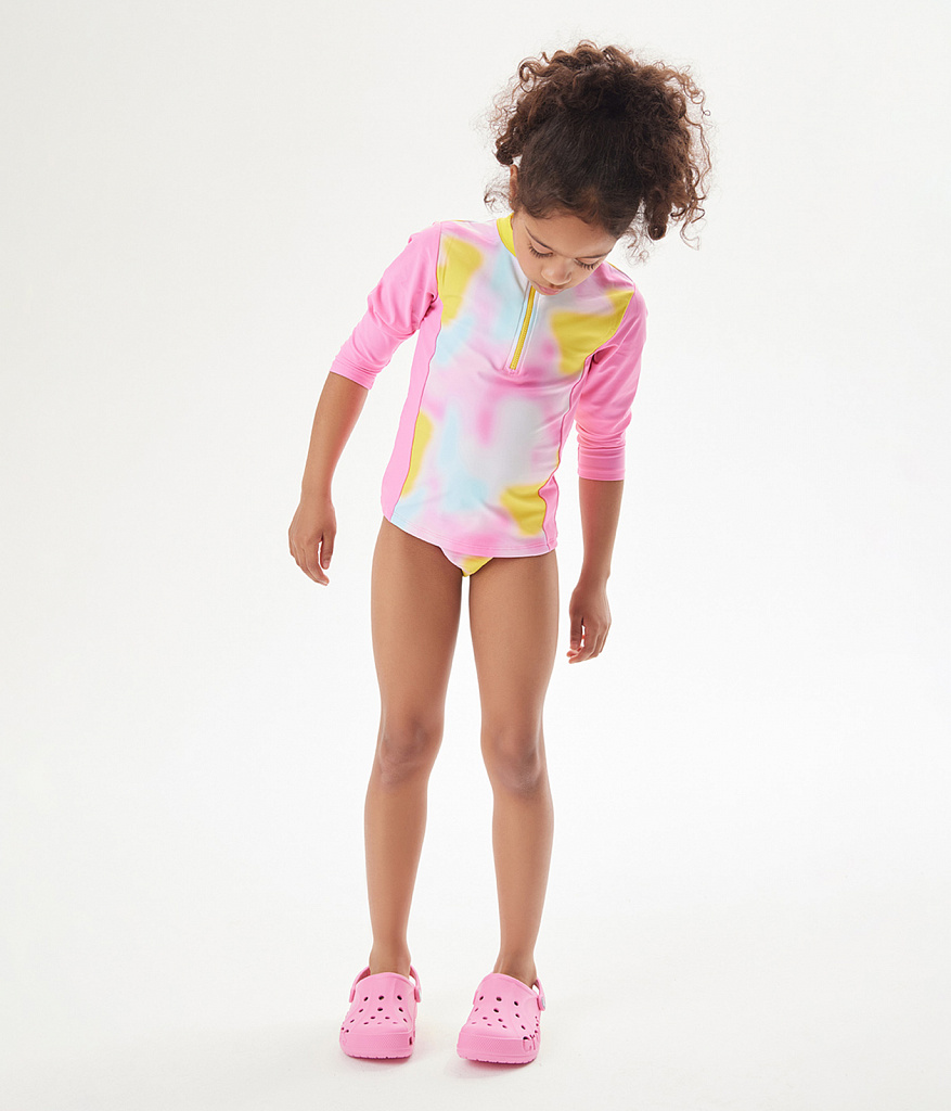 GIRLS set sunsafe LS tee and monokini/ Купальник детский/SS24TKG106 розовый