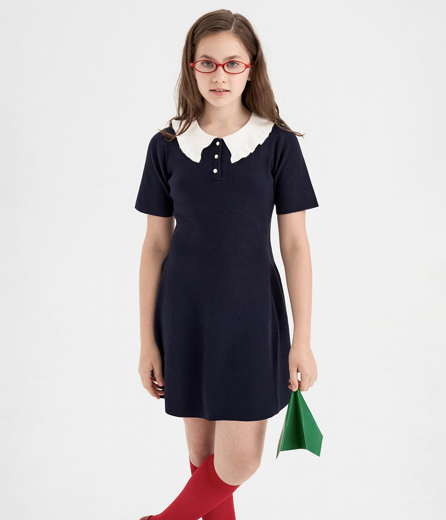 GIRLS Dress/Платье детское/AW25TKG009 синий