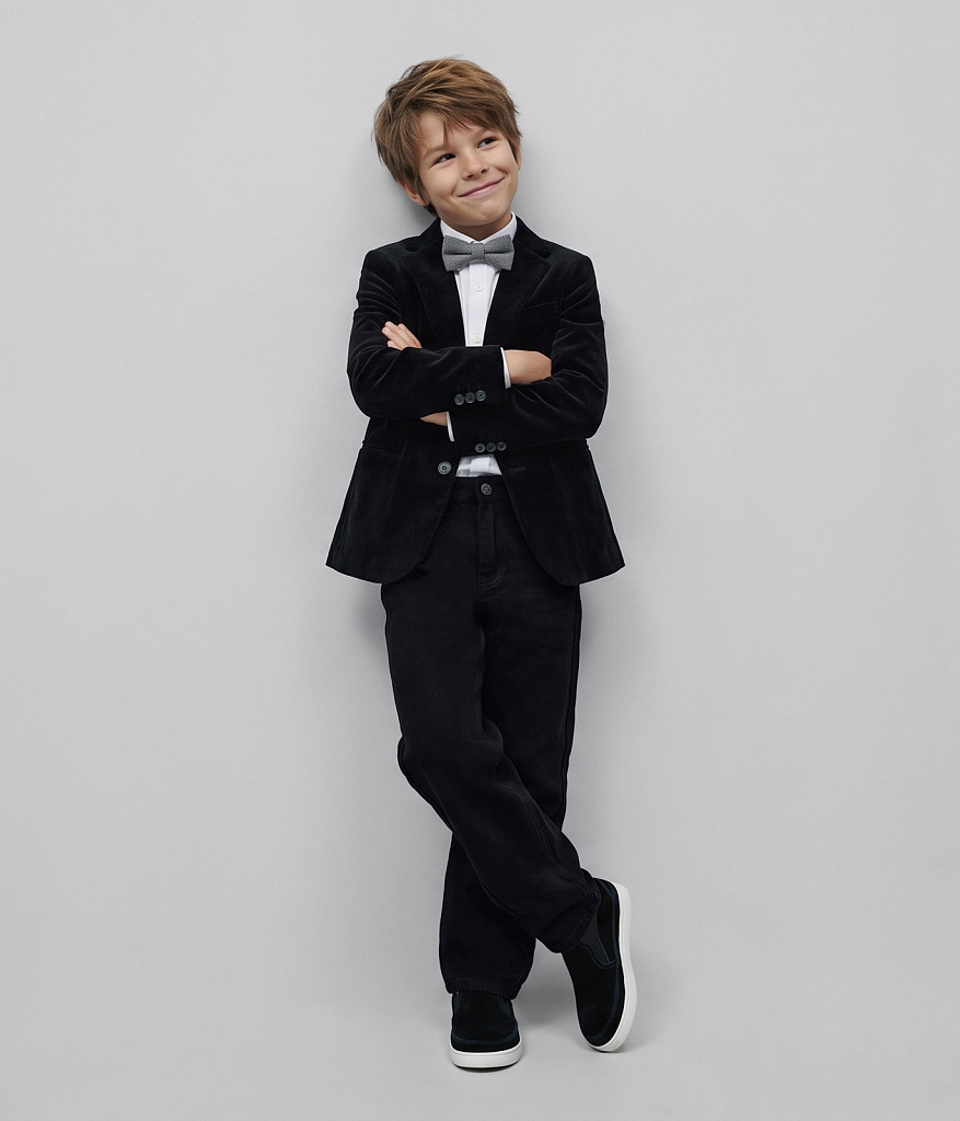 BOYS Velour Blazer/Велюровый пиджак для мальчиков/AW24TKU011 черный