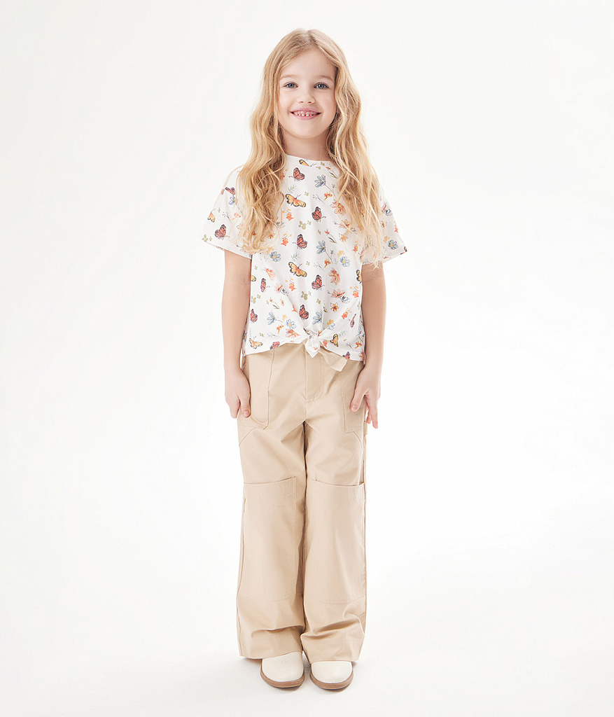 GIRLS knot tee SS/ Футболка детская к/р/SS24TKG072 белый