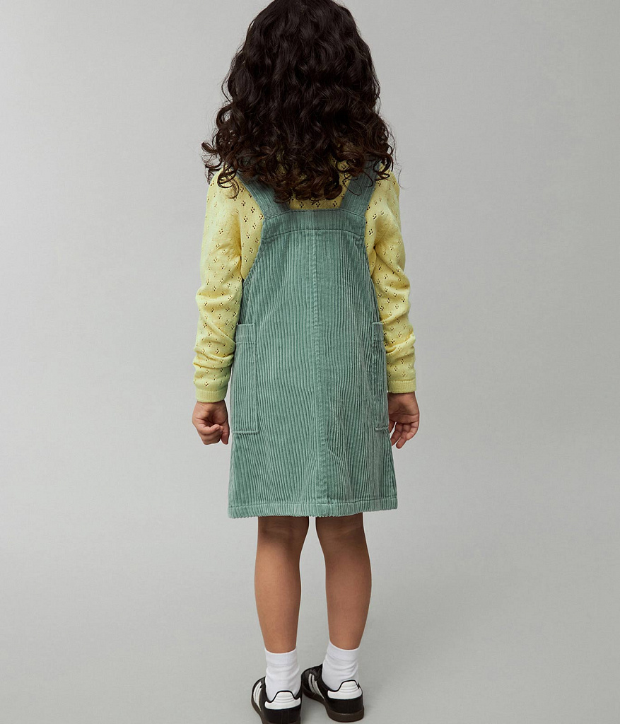 GIRLS pinny dress/ Сарафан детский/AW23TKG034 изумруд