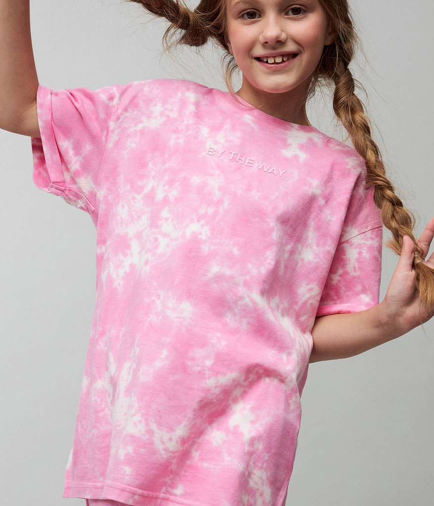 GIRLS Tie dye tee SS/ Футболка детская к/р/SS24TKG056 розовый