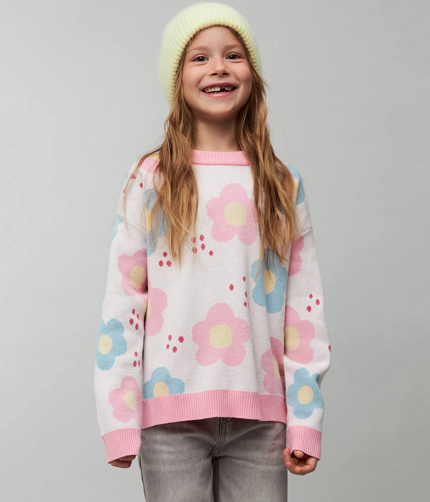 GIRLS jumper knitted/Джемпер детский/SS24TKG081 белый