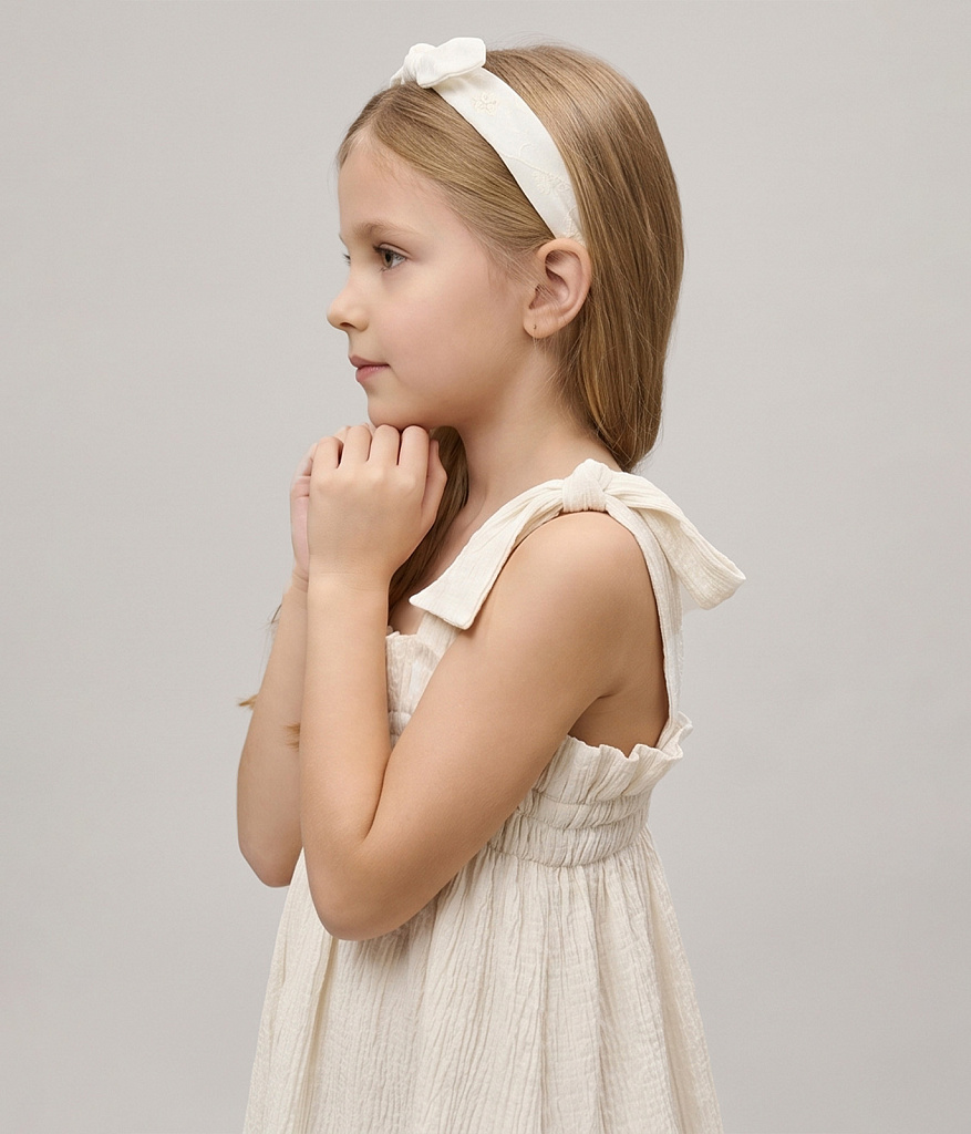 GIRLS Dress/Платье детское /SS25TKG032 молочный