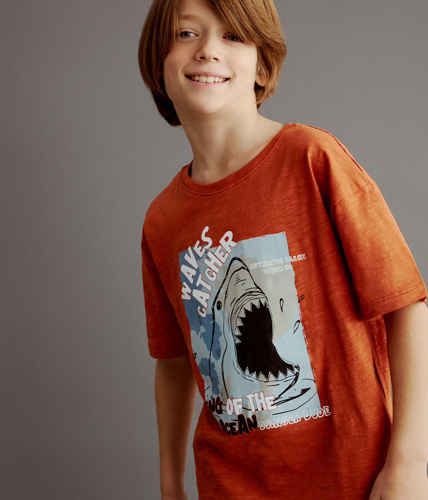 BOYS tee SS/Футболка детская к/р/SS24TKB058 терракотовый