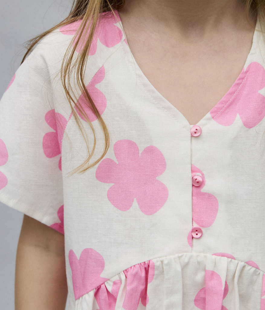 GIRLS Dress/ Платье детское/SS24TKG003 белый
