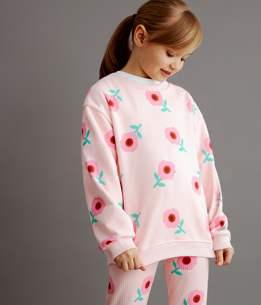 GIRLS Jumper sweat/ Джемпер детский/SS24TKG039 розовый