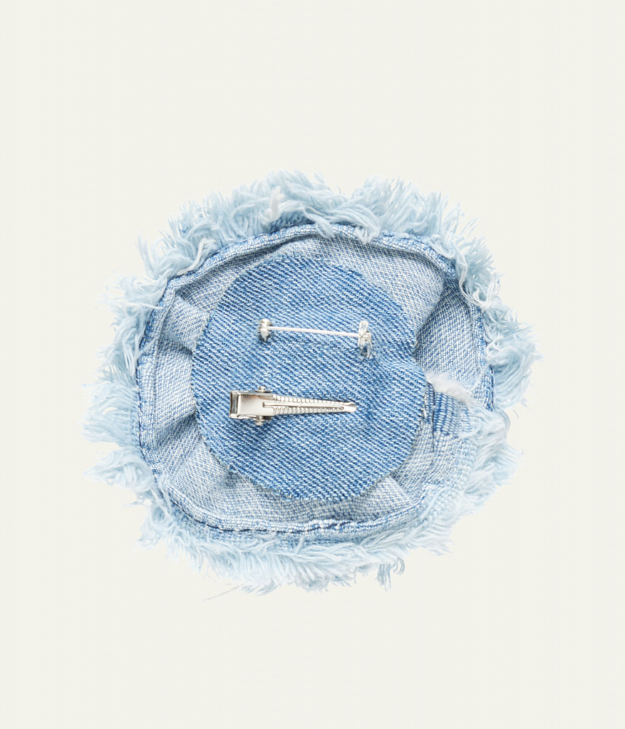 GIRLS Denim flower/Цветок-брошь/SS24TKG086 деним