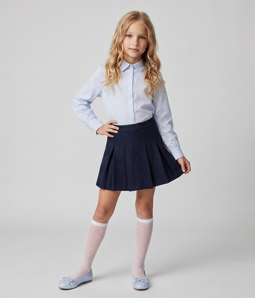 GIRLS Blouse/Блузка детская/AW25TKG005 голубой